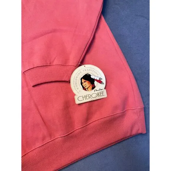 VTG  NEW Cherokee Sweatshirt 90s Y2K Coral Embroidered Oversized Pullover Mom 3x - Picture 3 of 7